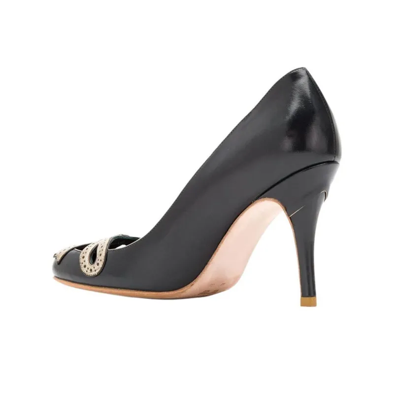 Sarah Chofakian Audrey Slim Heel High Heels 7.5cm Women's Black-3