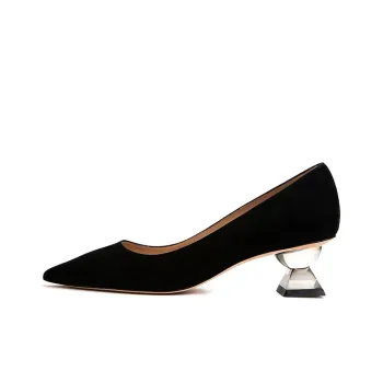 Stuart Weitzman/SW Lucite Sculptural 50 Pump Irregular Heel High Heels Women's Black