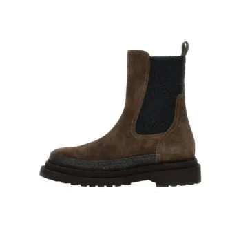 Brunello Cucinelli Monile Short Chelsea Boots 5cm Women's Tan