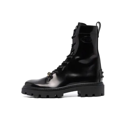 TOD'S Logo Plaque Combat Boots Women's