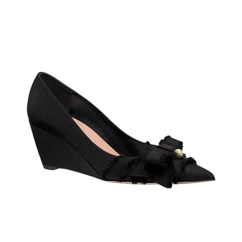 DIOR Adiorable Wedge Heel High Heels 6.5cm Women's Black-2
