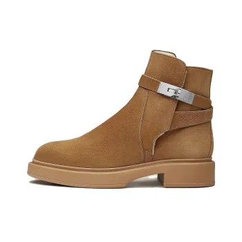 HERMES Veo Ankle Boots Women's Brown