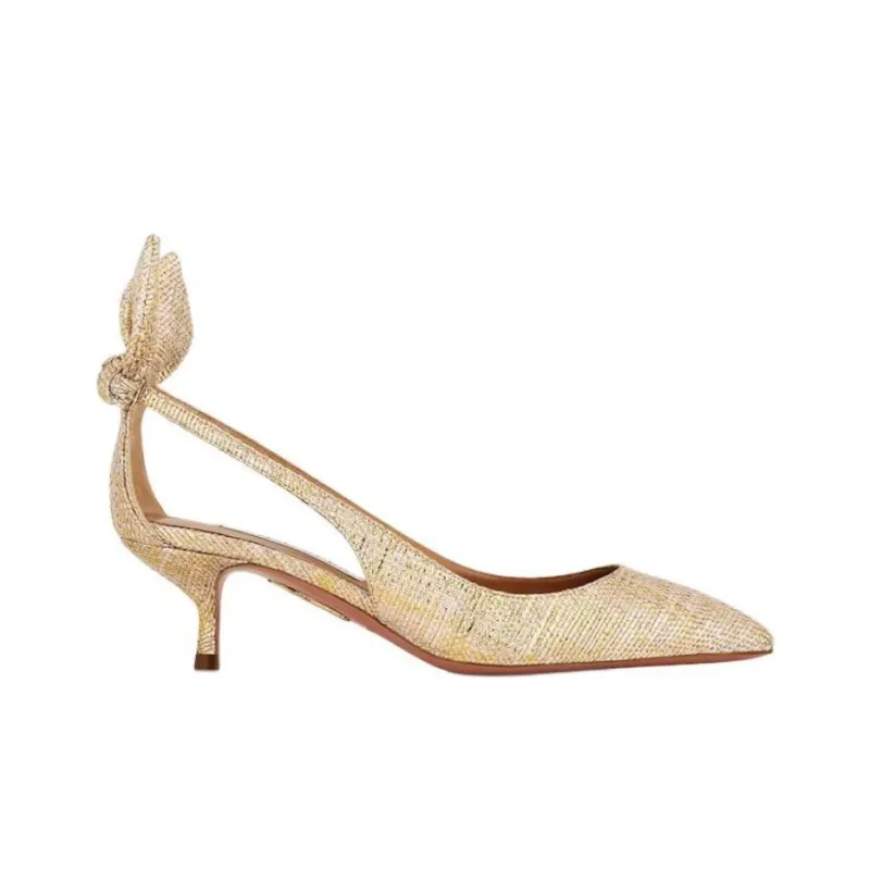 AQUAZZURA Slim Heel High Heels 5cm Women's Gold-1