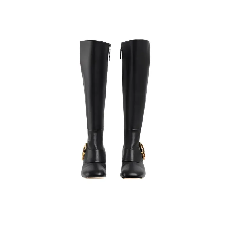 GUCCI Blondie Logo-plaque Knee Boots-3