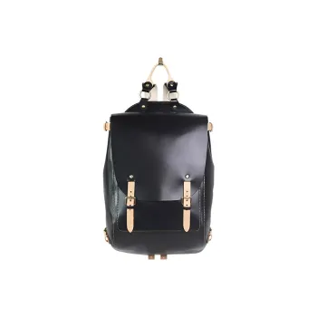 LINE ARTISANAL Cow Leather Backpack Regular Unisex Black