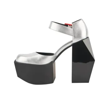 UNITED NUDE Stage Dorsey Irregular Heel High Heels 15cm Women's Silver