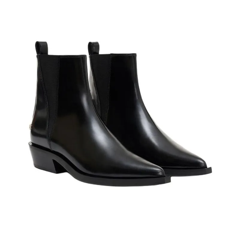 Anine Bing Bekah Short Chelsea Boots 4cm Women's Black-3