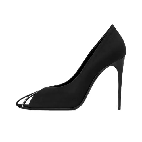 SAINT LAURENT Embellished Satin Pumps