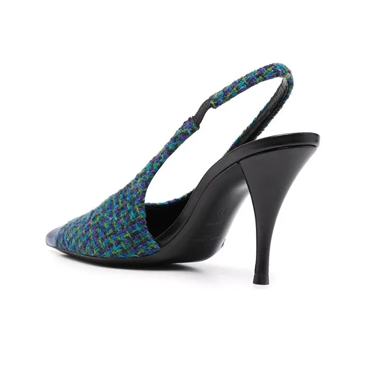 SAINT LAURENT Vesper High Heels Women's Blue-3
