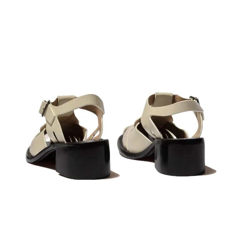 Hereu Pesca Chunky Heel High Heels 5cm Women's White-2