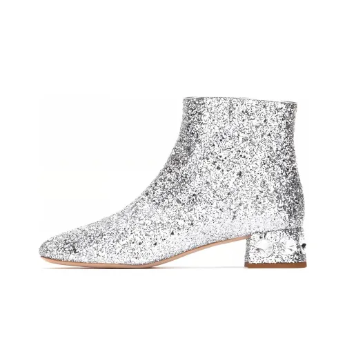 MIU MIU Ankle Boots Women's Silver