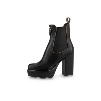 LOUIS VUITTON Beaubourg Short Chelsea Boots Women's Black