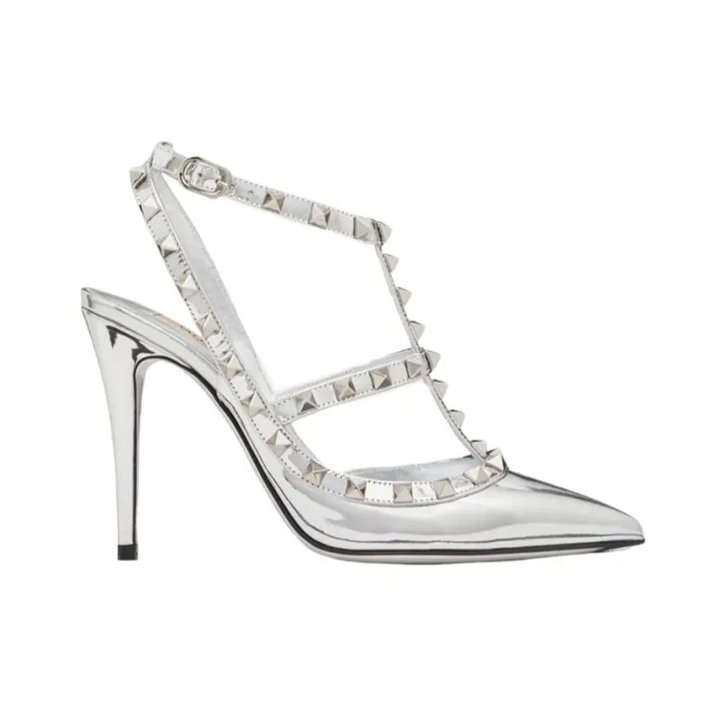 Valentino Garavani Rockstud 100mm Ankle-strap Pumps-1