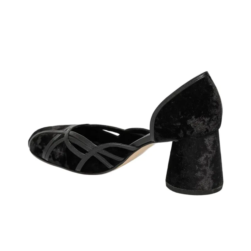 Sarah Chofakian Albert Pump Irregular Heel High Heels 5.5cm Women's Black-4