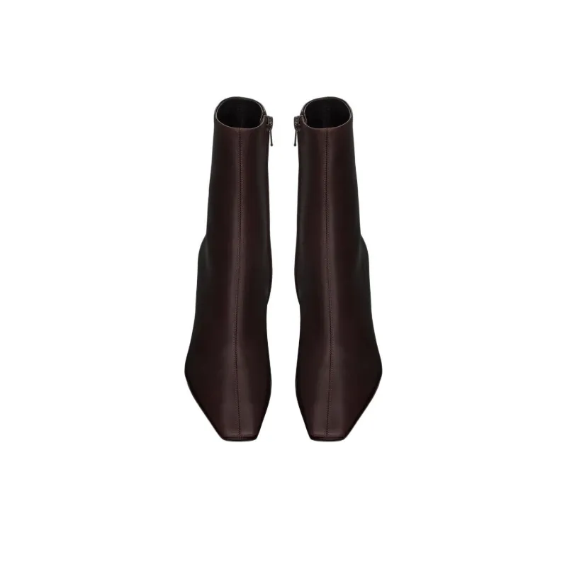 SAINT LAURENT Jill Square Pointed Toe Ankle Boots Women's-3