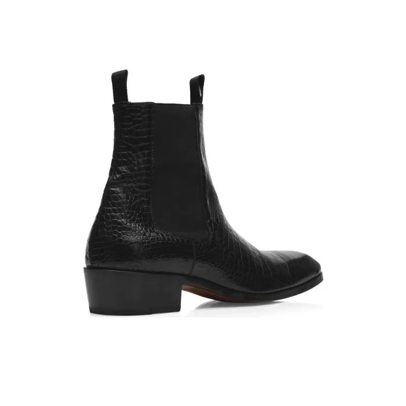 TOM FORD Crocodile-effect Leather Boots-3