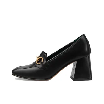 GUCCI Chunky Heel High Heels 3.5cm Women's Black