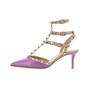 Valentino ROCKSTUD Slim Heel High Heels Women's Purple