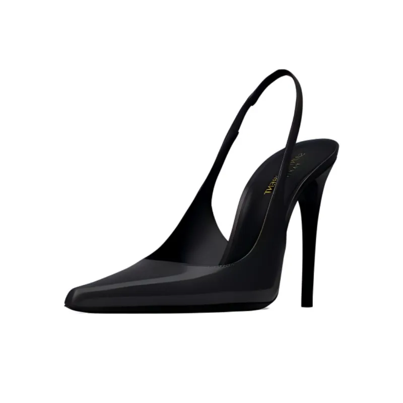 SAINT LAURENT Slim Heel High Heels 11cm Women's Black-2