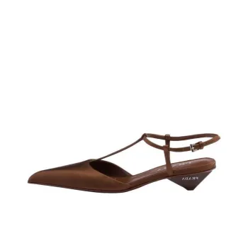 PRADA Irregular Heel High Heels 3.5cm Women's Brown