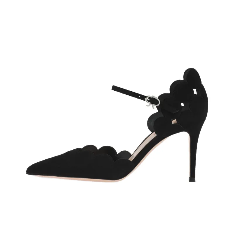 GIANVITO ROSSI Ariana D'Orsay 85mm Suede Pumps-0