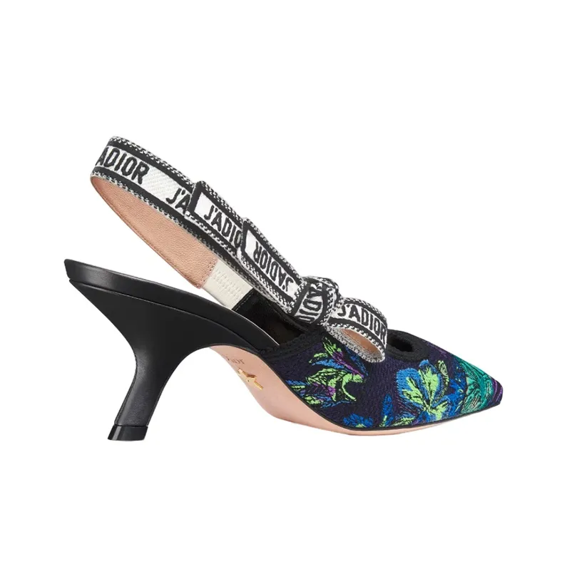 DIOR J'Adior Slim Heel High Heels 6.5cm Women's Black Purple-4