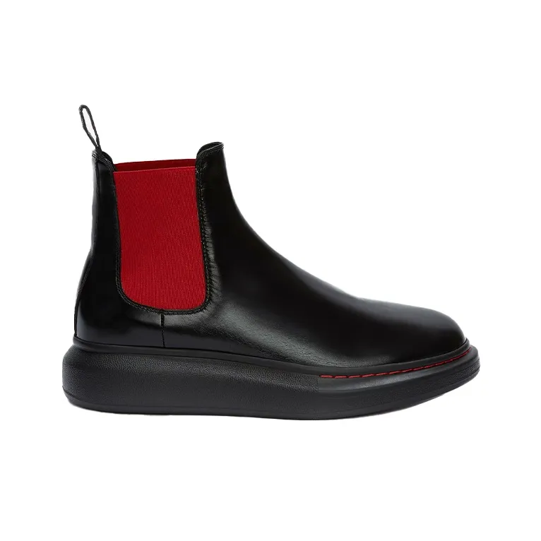 Alexander McQueen Hybrid Chelsea Boot Black Red-1