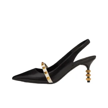Valentino Rockstud Wedge Heel High Heels Women's Black