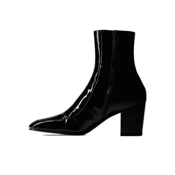 SAINT LAURENT Beau Ankle Boots 7.5cm Men's Black