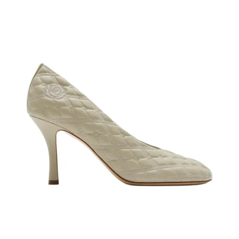 Burberry Baby Slim Heel High Heels 8.5cm Women's Beige-1