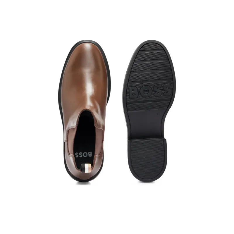 HUGO BOSS Short Chelsea Boots Women's Brown-3