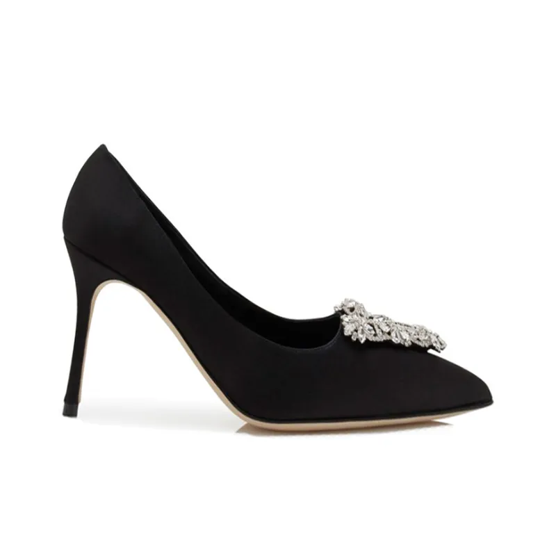 MANOLO BLAHNIK Trina Slim Heel High Heels 9cm Women's Black-1