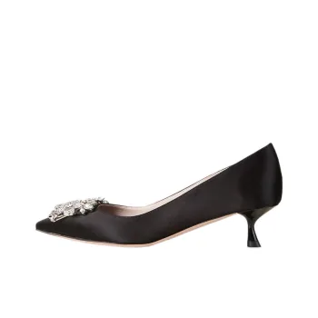 Roger Vivier RV BOUQUET STRASS Slim Heel High Heels 4.5cm Women's Black