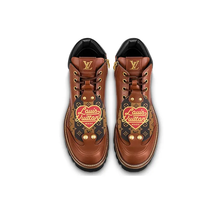 LOUIS VUITTON X Nigo Ankle Boots 'Brown With Black'-3