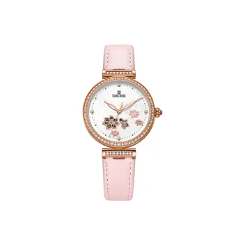 EBOHR Revenge Collection Mechanical Movement Leather Watch Bands Watch Women's Watch White Dial