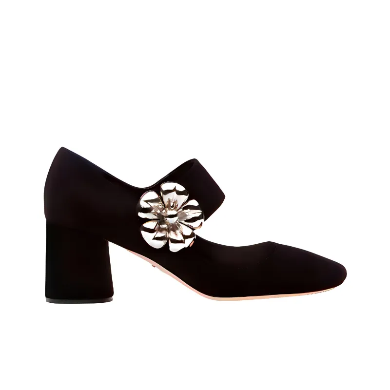 PRADA Chunky Heel High Heels Women's Black-2