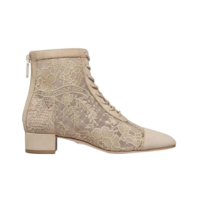 DIOR Naughtily-D Ankle Boots 3cm Women's Beige-1