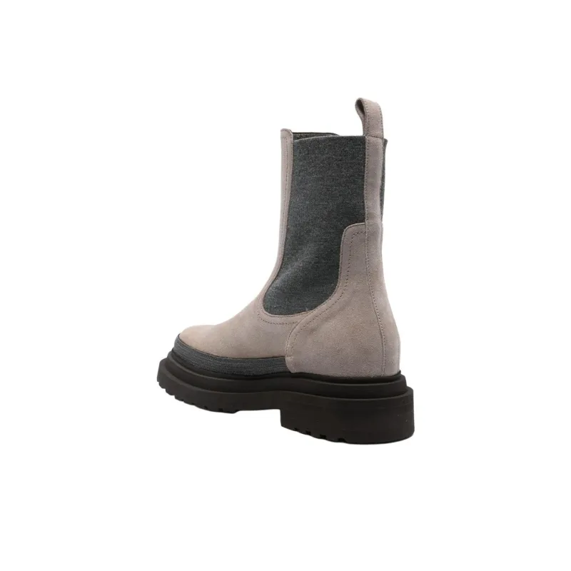 Brunello Cucinelli Suede Chelsea Boots Women's-7