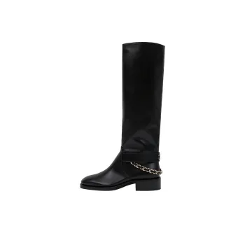 CHANEL 22A Knee high Boots Women's Black