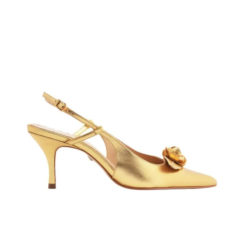 Schutz Almas Slim Heel High Heels 8.2cn Women's Gold-1