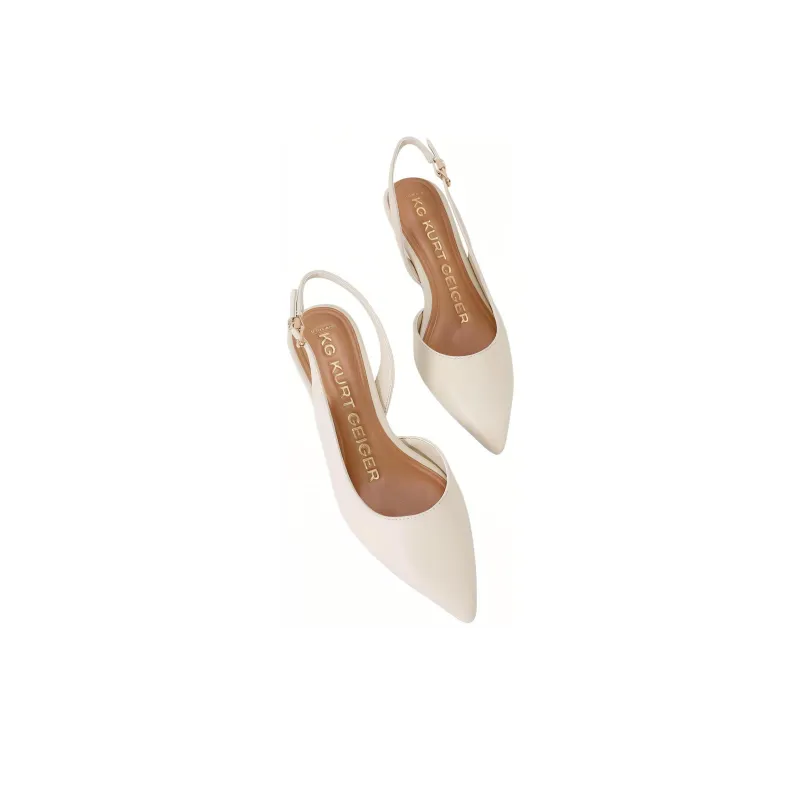 Kurt Geiger London Aria Low Slim Heel High Heels 6cm Women's Beige-2