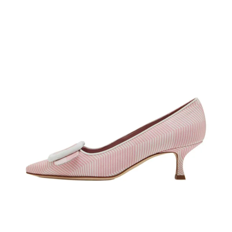 MANOLO BLAHNIK Maysalepump Slim Heel High Heels 5cm Women's Pink-0