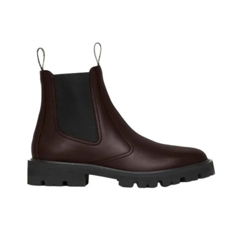CELINE Margaret Short Chelsea Boots Women's Dark Brown-1