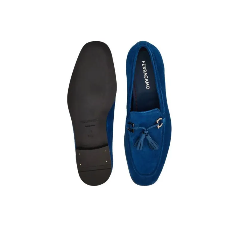 Ferragamo Loafers Men Blue-4