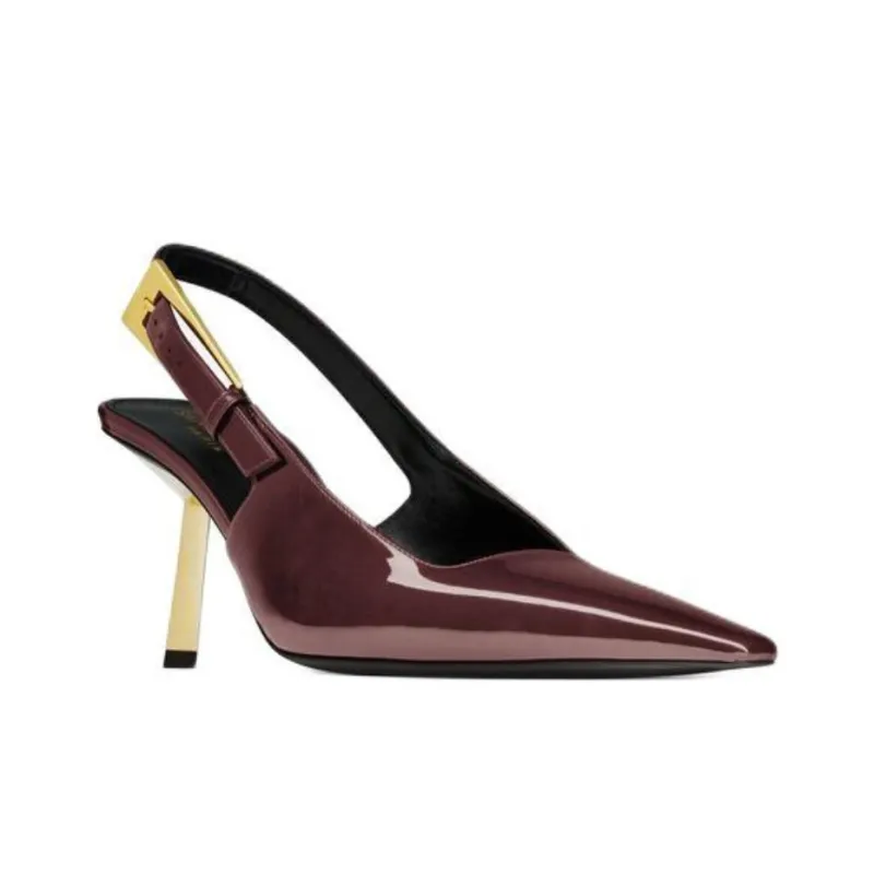 SAINT LAURENT Lee Slingback Pointed Toe Pumps-2