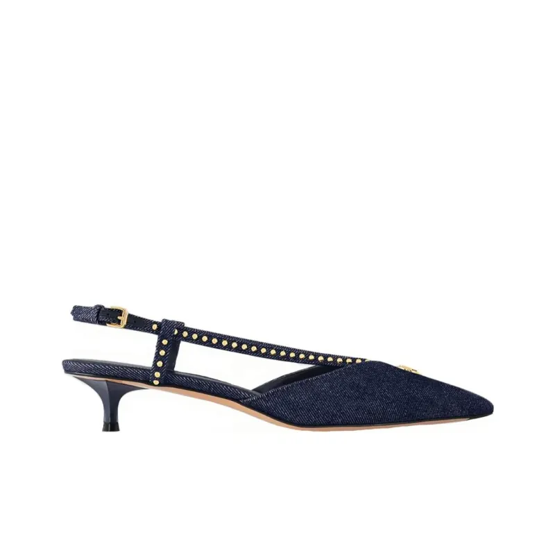 LOUIS VUITTON Stellar Cone Heel High Heels 3.5cm Women's Dark Blue-1