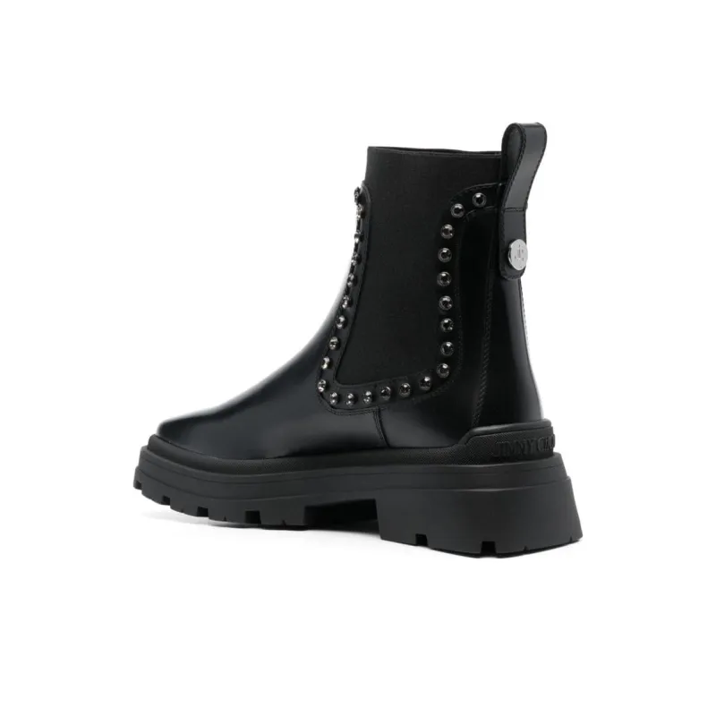 Jimmy Choo Veronique Crystal-embellished Leather Boots-3