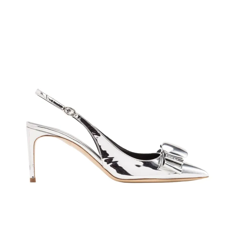 Rupert Sanderson Bramble Slim Heel High Heels 6cm Women's Silver-1