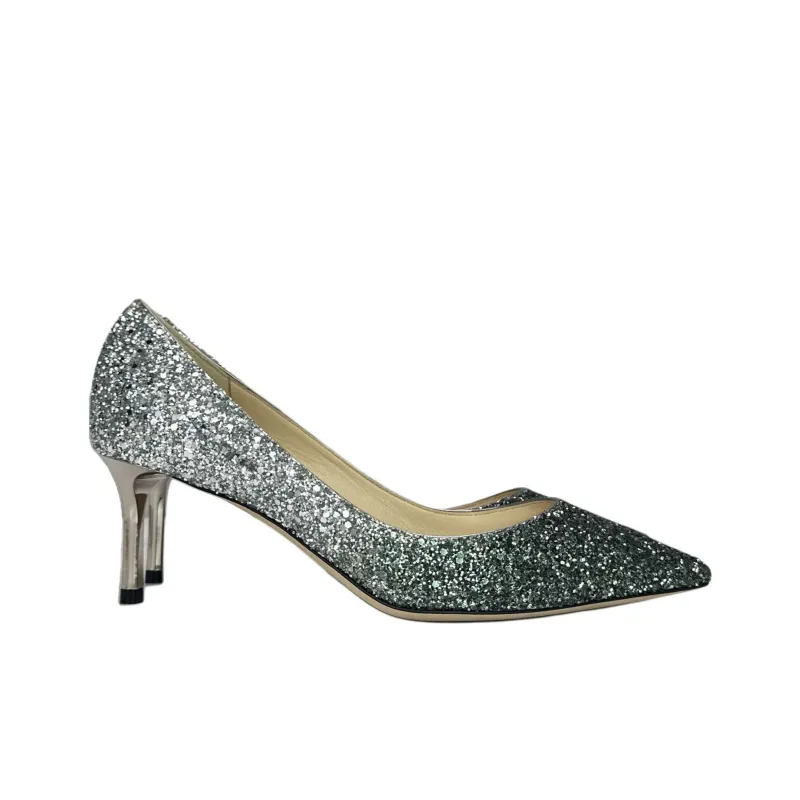 Jimmy Choo Slim Heel High Heels Women's Silver Green-3