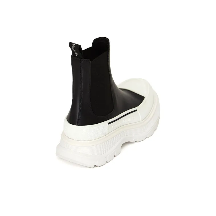 Alexander McQueen Chelsea Tread Ankle Boot Black White Women's-3